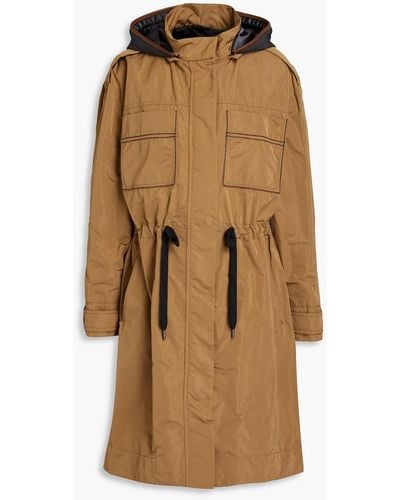 Brunello Cucinelli Leather-trimmed Shell Hooded Parka - Brown