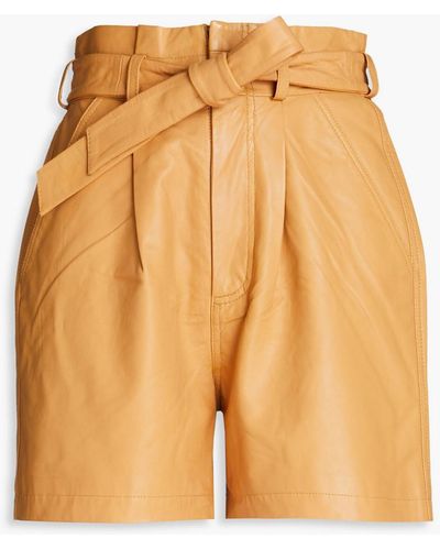 Walter Baker Velda Leather Shorts - Orange