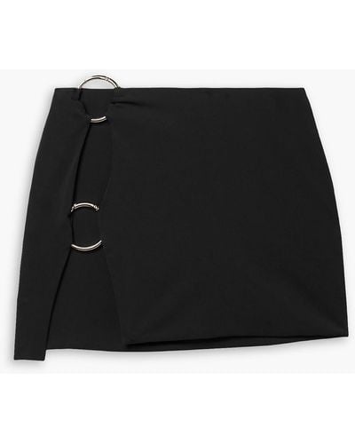 Louisa Ballou Ring-embellished Stretch-jersey Mini Skirt - Black