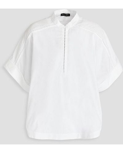 Rag & Bone Pintucked Cotton-poplin Top - White