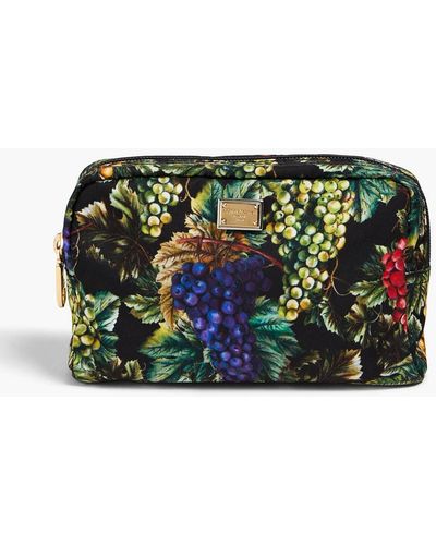 Dolce & Gabbana Floral-print Twill Pouch - Green
