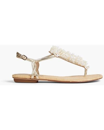 Sam Edelman Brinda Embellished Faux Leather Sandals - White