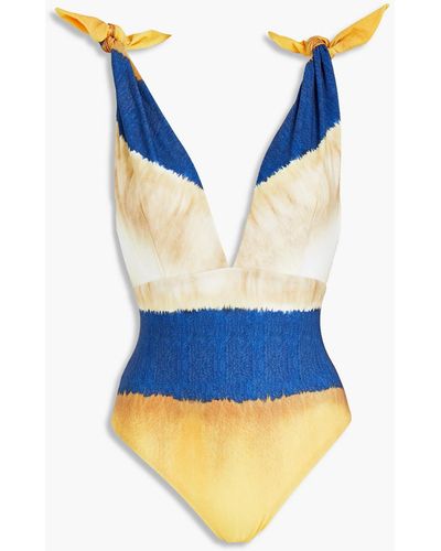 Alberta Ferretti Tie-dyed Swimsuit - Natural