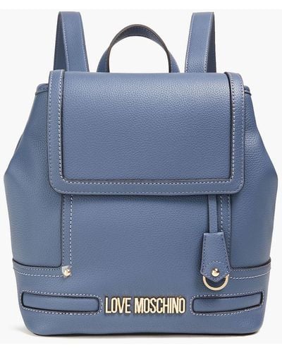 Love Moschino Rucksack aus narbenkunstleder - Blau