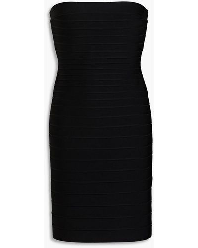 Hervé Léger Strapless Bandage Mini Dress - Black