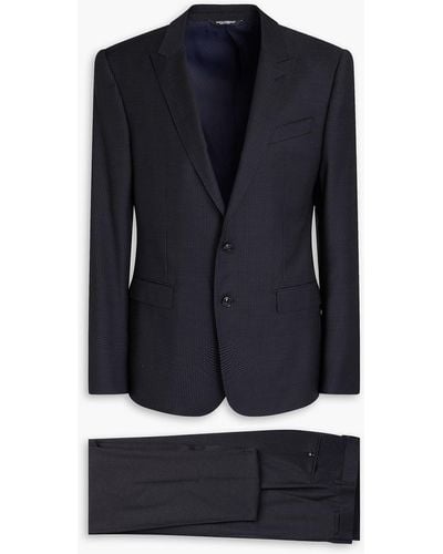 Dolce & Gabbana Printed Wool Suit - Blue