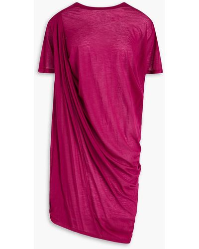 Rick Owens Oversized Draped Cotton-jersey T-shirt - Pink