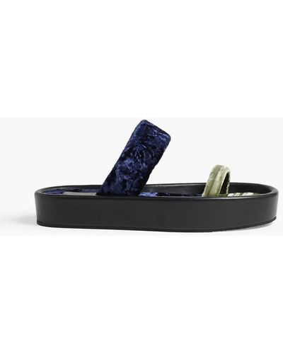 Dries Van Noten Crushed-velvet Sandals - Black