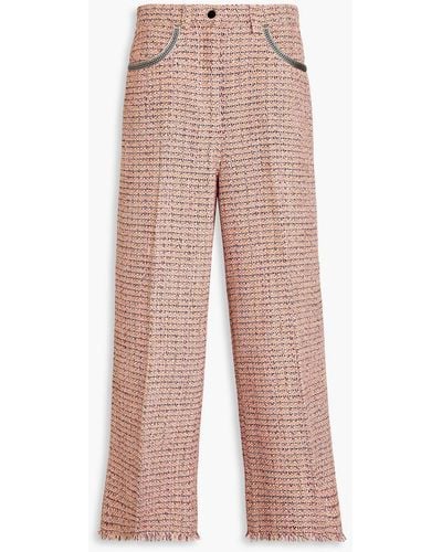 Etro Metallic Tweed Wide-leg Pants - Pink