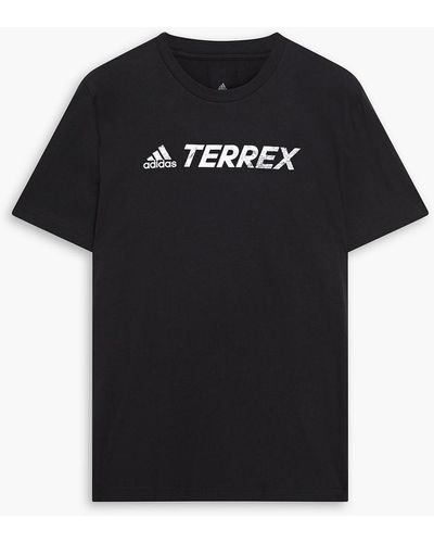 adidas Originals Printed Cotton-jersey T-shirt - Black