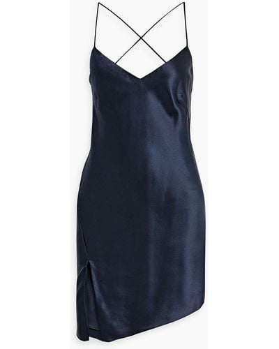 Michelle Mason Silk-satin Mini Slip Dress - Blue