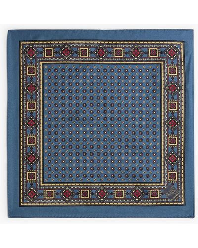 Dolce & Gabbana Printed Silk-twill Pocket Square - Blue