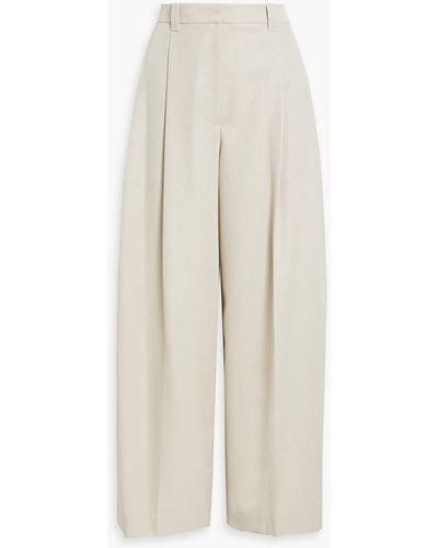 3.1 Phillip Lim Pleated Wool-blend Twill Wide-leg Trousers - White