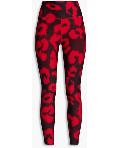 Splits59 Ava Cropped Printed Stretch leggings - Red