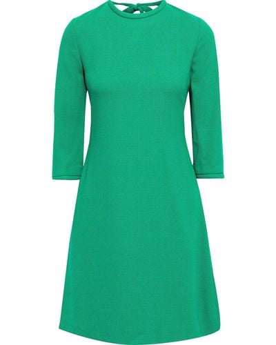 Goat Jetson Tie-back Wool-crepe Mini Dress - Green