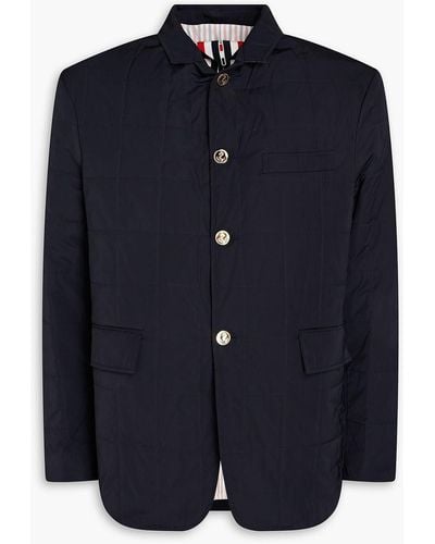 Thom Browne Quilted Striped Shell Down Blazer - Blue