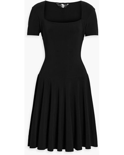 Norma Kamali Fluted Stretch-jersey Dress - Black