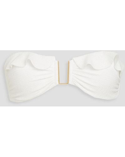 Melissa Odabash Ruffled Bandeau Bikini Top - White