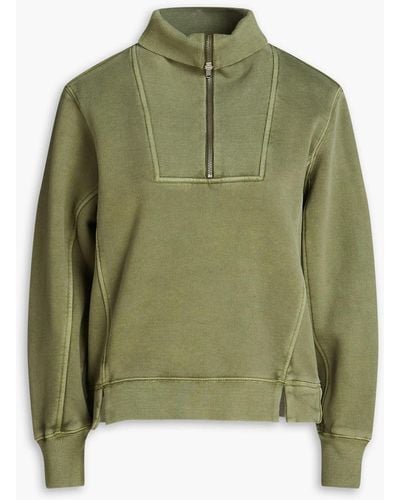 Alex Mill Crosby Cotton-fleece Half-zip Sweatshirt - Green
