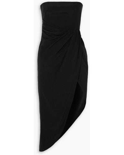 GAUGE81 Lica Strapless Asymmetric Silk-satin Dress - Black