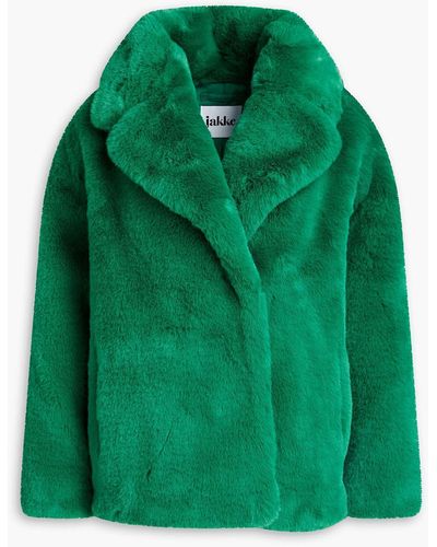 Jakke Rita Faux Fur Jacket - Green