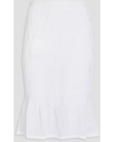 Diane von Furstenberg Fluted Cable-knit Skirt - White