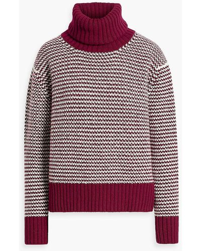 &Daughter Striped Wool Turtleneck Sweater - Red