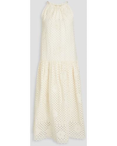 Ulla Johnson Stella Broderie Anglaise Cotton Midi Dress - White