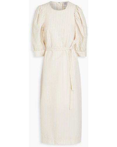 Baum und Pferdgarten Alya Seersucker Midi Dress - White