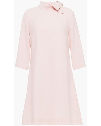 Goat Ava Bow-embellished Wool-crepe Mini Dress - Pink