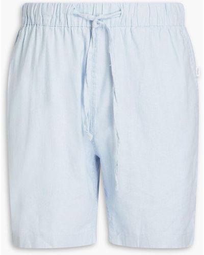 Onia Shorts aus einer leinenmischung mit tunnelzug - Blau
