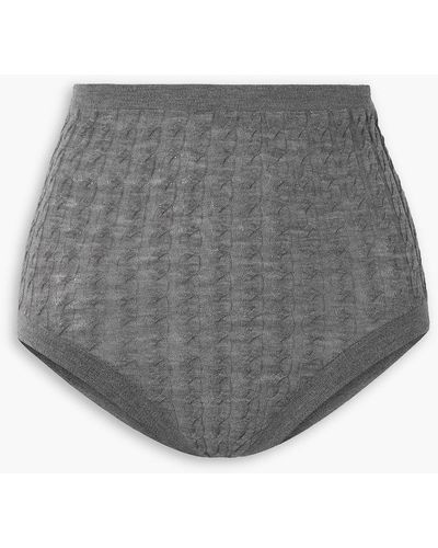 Totême Cable-knit Wool-blend Shorts - Gray