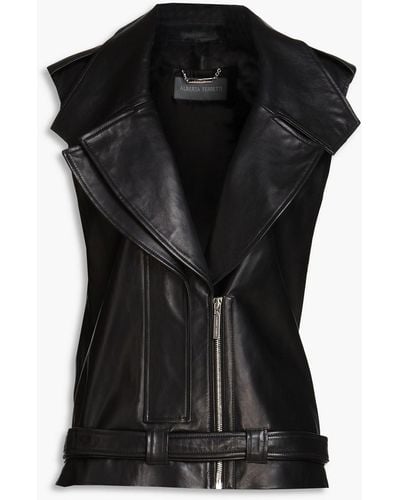 Alberta Ferretti Leather Vest - Black