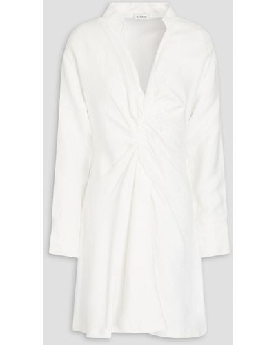 Sandro Pleated Twill Mini Dress - White