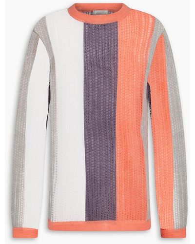 Nina Ricci Striped Wool-blend Jumper - Pink