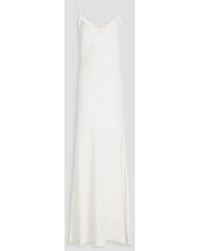 Brunello Cucinelli Bead-embellished Twill Maxi Dress - White