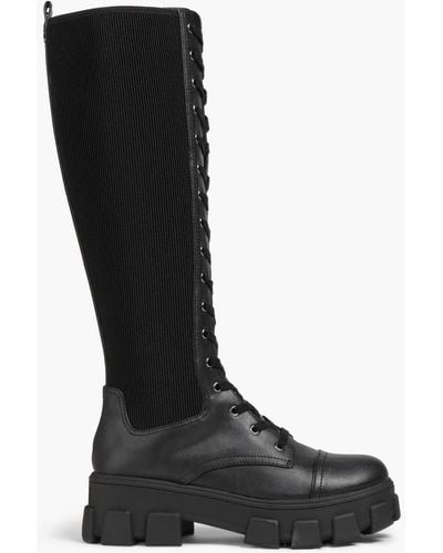 Circus by Sam Edelman Dinah Faux Leather Combat Boots - Black