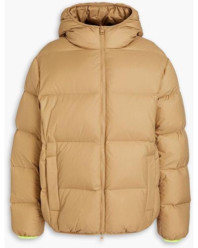 MSGM Quilted Shell Hooded Down Jacket - Natural