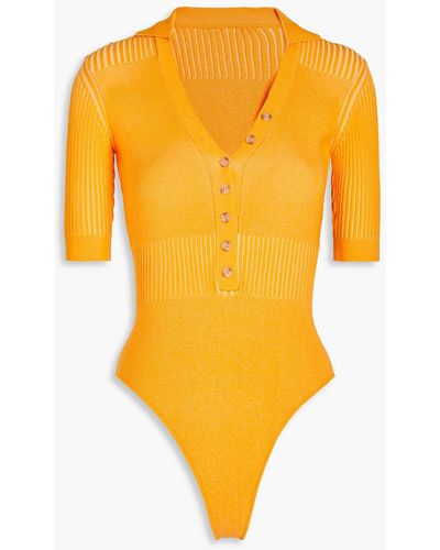 Jacquemus Yauco Ribbed-knit Bodysuit - Yellow