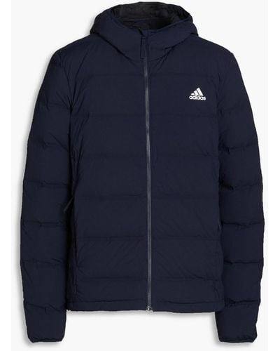 adidas Originals Helionic Quilted Shell Hooded Jacket - Blue