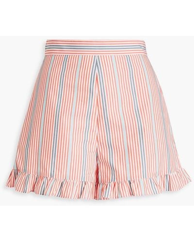 See By Chloé Striped Cotton-poplin Shorts - Pink
