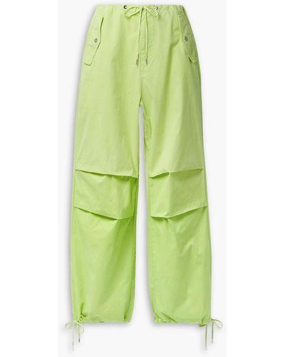 Dion Lee Sunfade Cotton-twill Tapered Trousers - Green