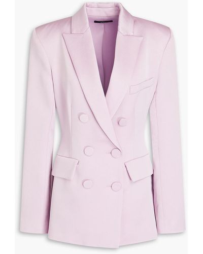 Alex Perry Arlington Double-breasted Satin-crepe Blazer - Pink
