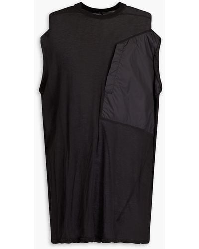 Rick Owens Shell-trimmed Cotton-jersey T-shirt - Black