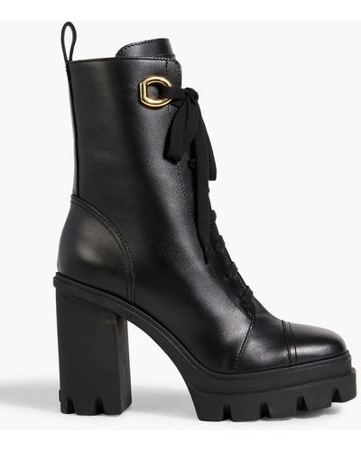 Giuseppe Zanotti Cubalibre 80 Lace-up Leather Ankle Boots - Black