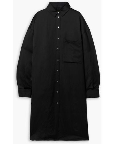 Marques'Almeida Linen-blend Satin Shirt Dress - Black