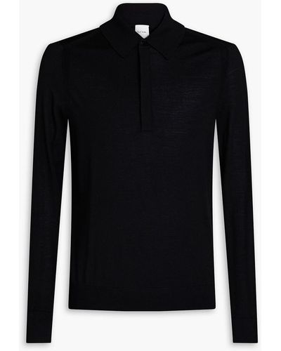 Paul Smith Merino Wool Polo Sweater - Black