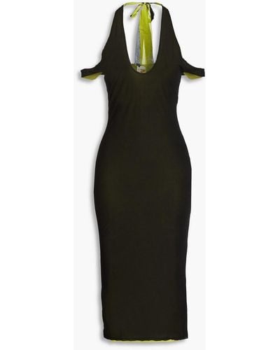 Simon Miller Yessi Cutout Two-tone Jersey Midi Dress - Black