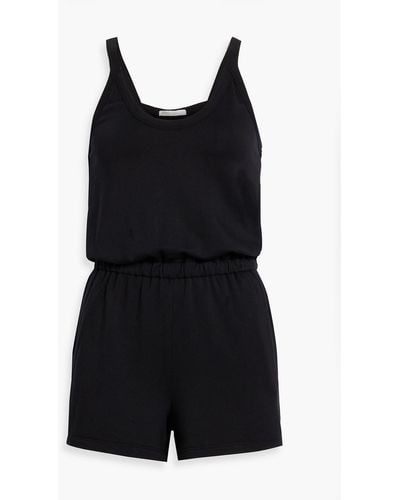 Stateside Stretch Micro Modal And Cotton-blend Playsuit - Black