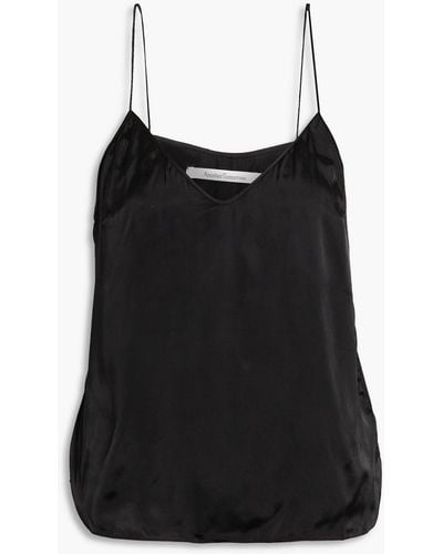Another Tomorrow Satin Camisole - Black